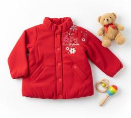 Girls' Red Embroidered Fleece Jacket image 1