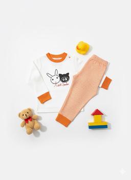 Bunny & Bear Printed Pajama Set image 1